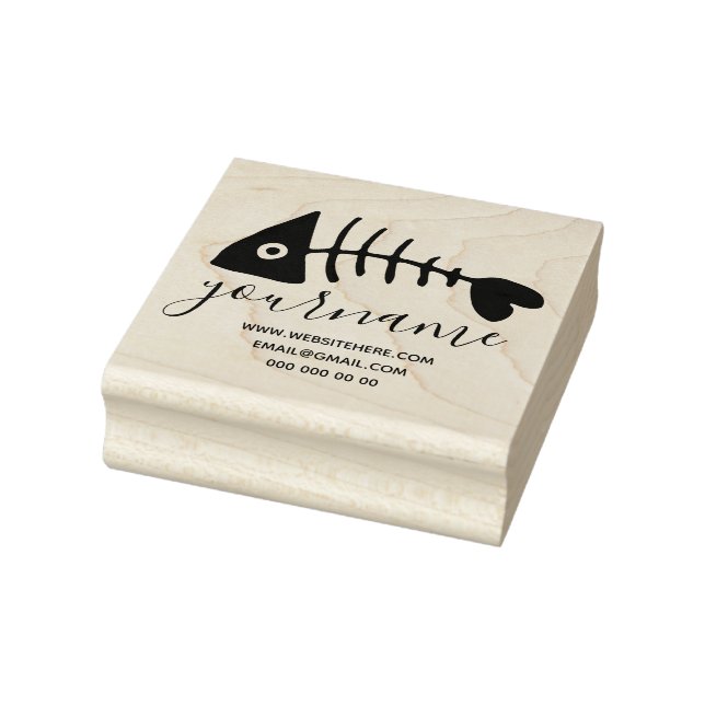 Big Mit Augen Fish Skeletts Gummistempel (Stempel)