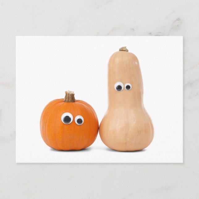 Big Mit Augen Pumpkin and Squash Postcard Postkarte (Vorderseite)