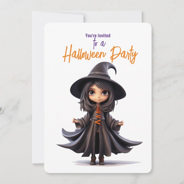BIG MIT AUGEN WITCH HALLOWEEN-PARTY EINLADUNG (Vorderseite)