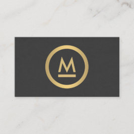 Big Modern Monogram in Imitate Gold Visitenkarte