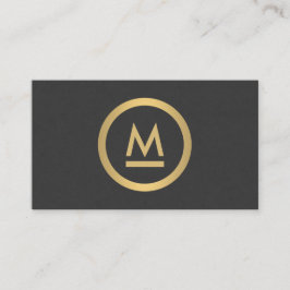 Big Modern Monogram in Imitate Gold Visitenkarte