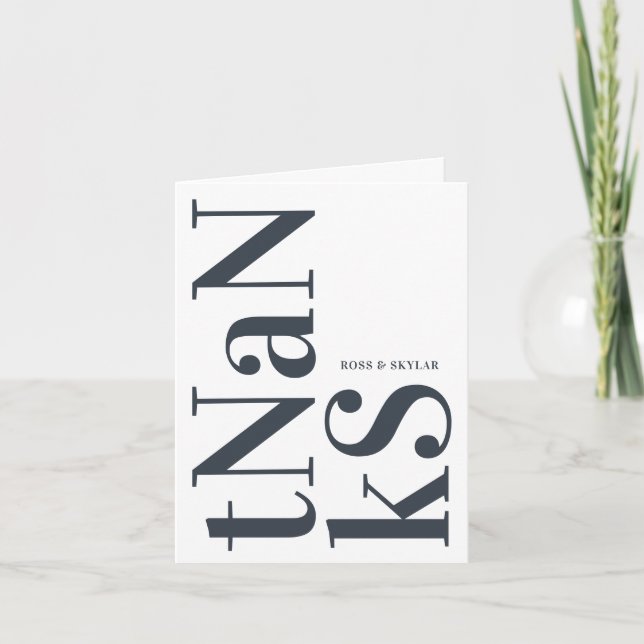 Big Monogram Modern Simple Dankeskarte (Vorderseite)