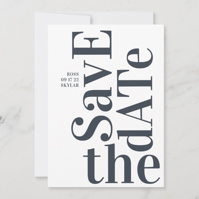 Big Monogram Modern Simple Save The Date (Vorderseite)