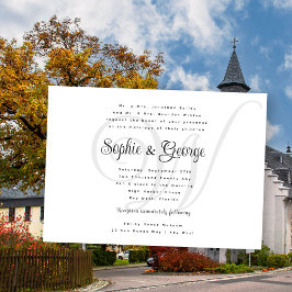 Big Monogram Wedding Black n White Einladungen