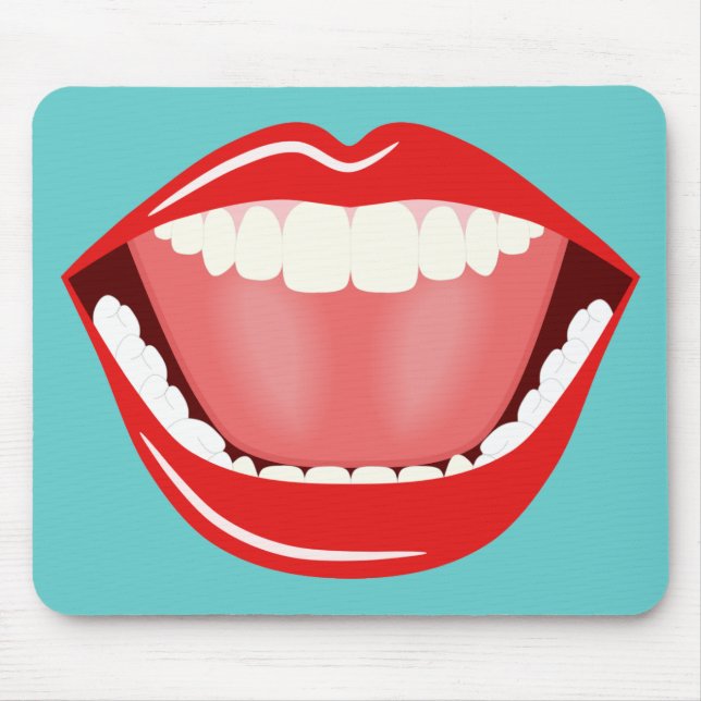 Big Mouth Cool Mouse Pads Funny Niedlich Mousepads (Vorne)
