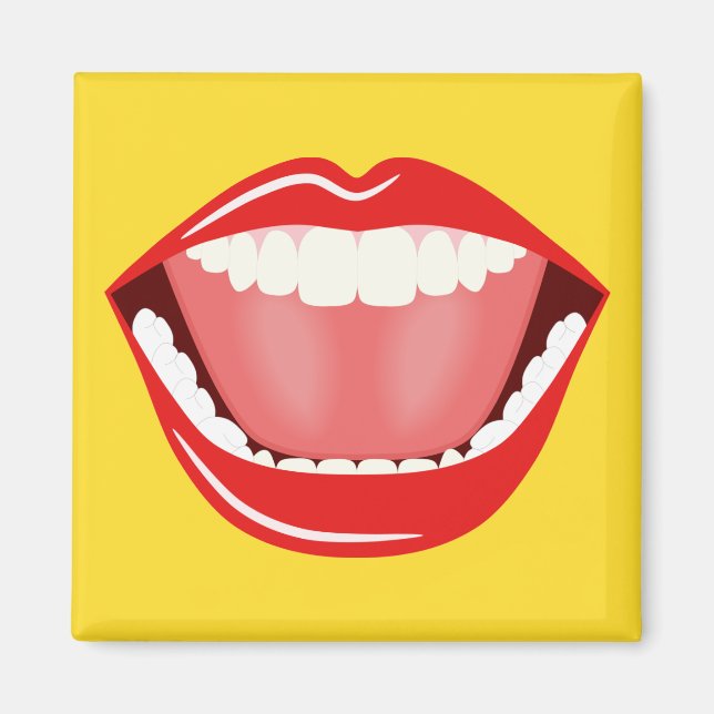 Big Mouth Cooler Spaß Funny Square Magnet (Vorne)