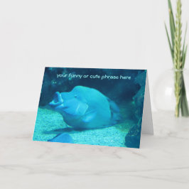 Big Mouthed Blue Fish Ihre Nachricht Feiertagskarte
