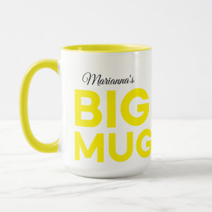 Big Mug jaune Grosse Mug Nom personnalisé du s