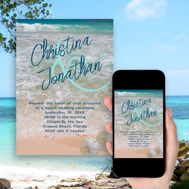 Big Names Lässig Hochzeit Türkisblau Einladung (Von Creator hochgeladen)