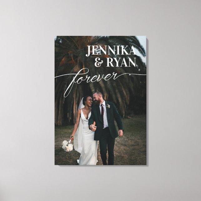 Big Names White Overlay Forever Hochzeit Foto Canv Leinwanddruck (Vorderseite)