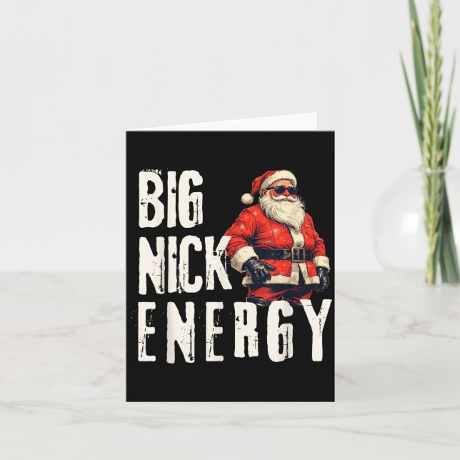 Big Nick Energy Funny Santa Christmas  Karte (Vorderseite)