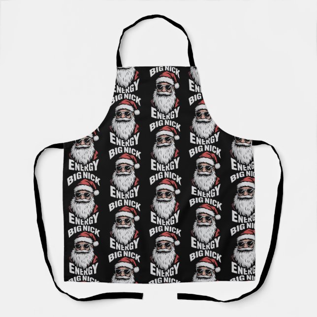 Big Nick Energy Funny Santa Sunglasses Christmas  Schürze (Vorderseite)