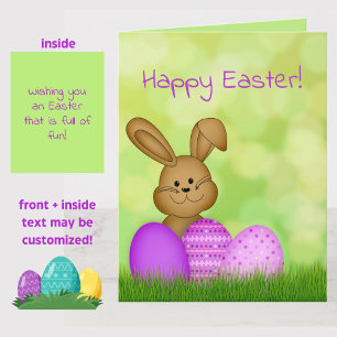 BIG Niedlicher Cartoon Ostern Sonnige Kinderkarte Karte