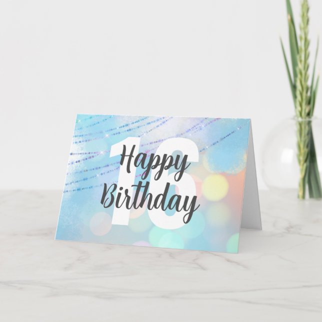 Big Number Bokeh-Geburtstagskarten Karte (Vorderseite)