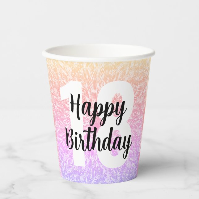 Big Number Mandala Birthday Paper Cups Pappbecher (Vorderseite)