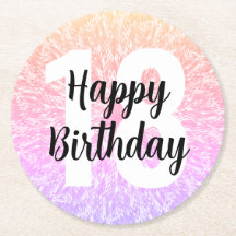 Big Number Mandala Birthday Paper Untersetzer