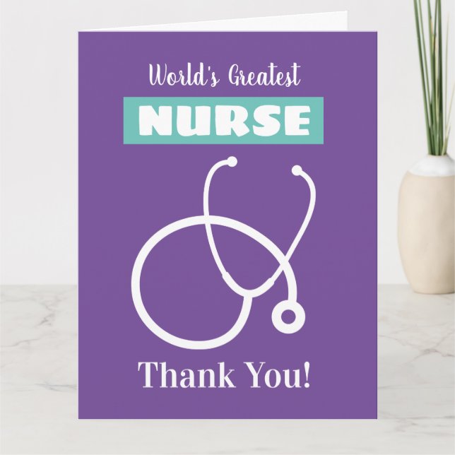 Big Nursing danke Karte mit Stethoscope Logo (Vorderseite)