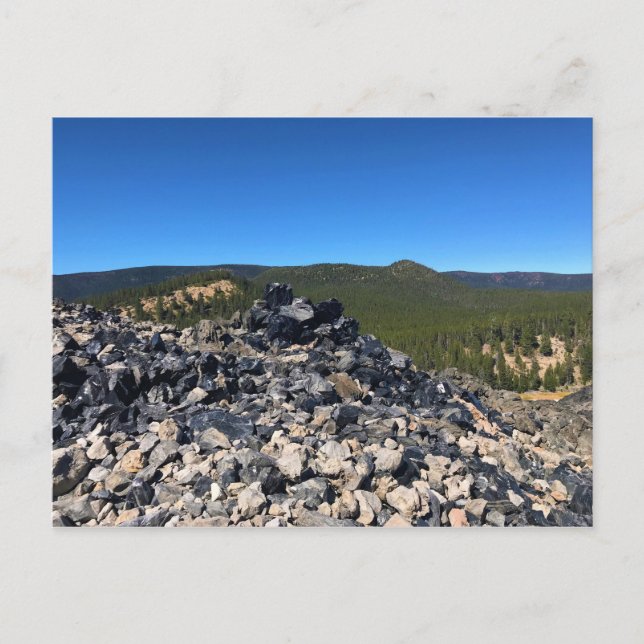 Big Obsidian Flow, Oregon Postkarte (Vorderseite)