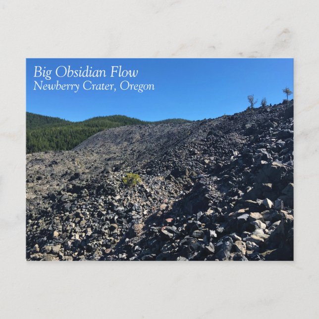 Big Obsidian Flow, Oregon Postkarte (Vorderseite)