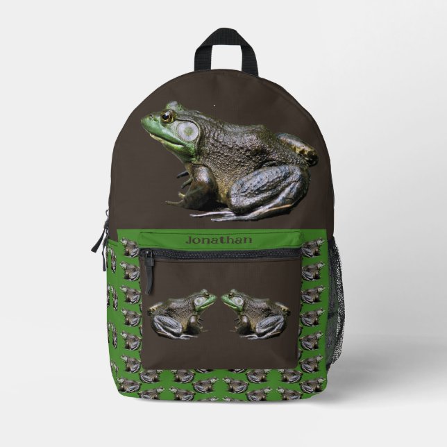 Big Old Bullfrog Animal Personalisiert Bedruckter Rucksack (Vorderseite)