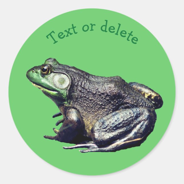 Big Old Bullfrog Nature Tier Personalisiert Runder Aufkleber (Vorderseite)