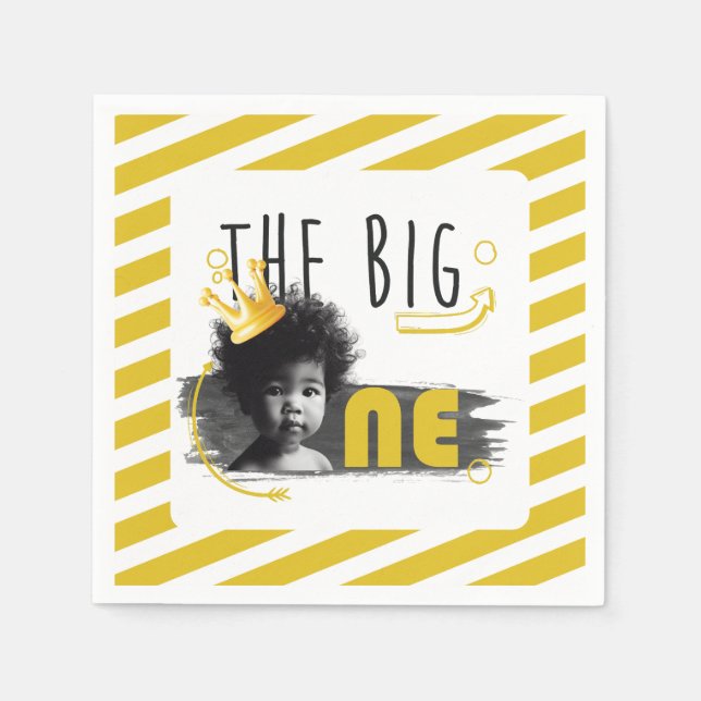 BIG ONE African American Baby Boy Serviette (Vorderseite)