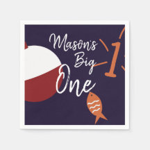 Big One Fish zum ersten Geburtstag Fish Napkins