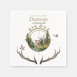 Big One Hunting First Birthday Serviette