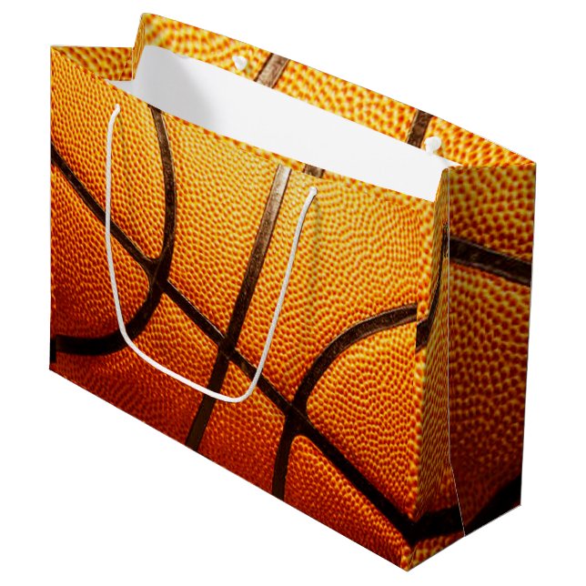 Big Orange Pimply Basketball, Große Geschenktüte (Vorderseite Schrägansicht)