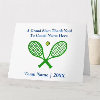 Big Oversified Tennis Vielen Dank, Coach, personal Dankeskarte