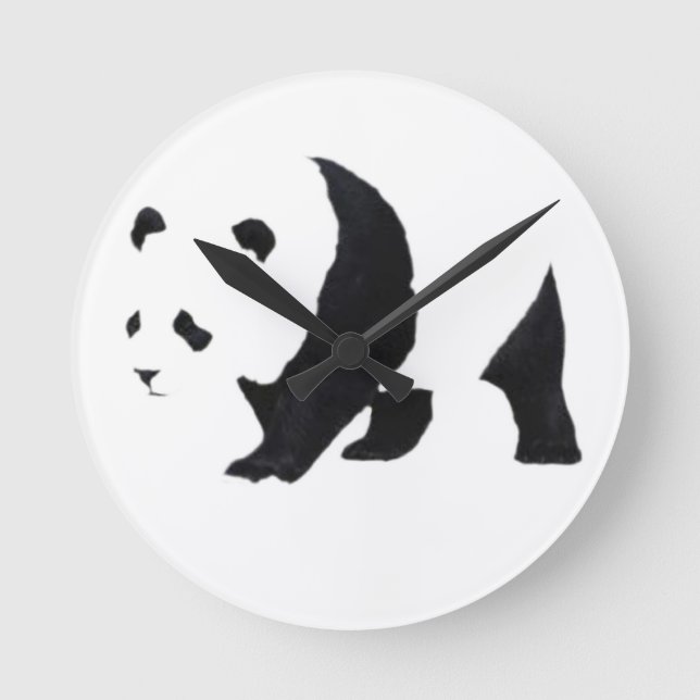 Big panda bear runde wanduhr (Vorderseite)