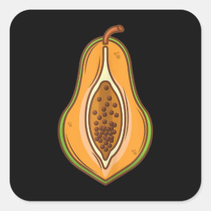 Big Papaya Costume Niedlich Easy Halloween Cosplay Quadratischer Aufkleber