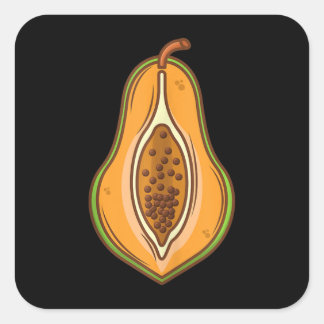 Big Papaya Costume Niedlich Easy Halloween Cosplay Quadratischer Aufkleber