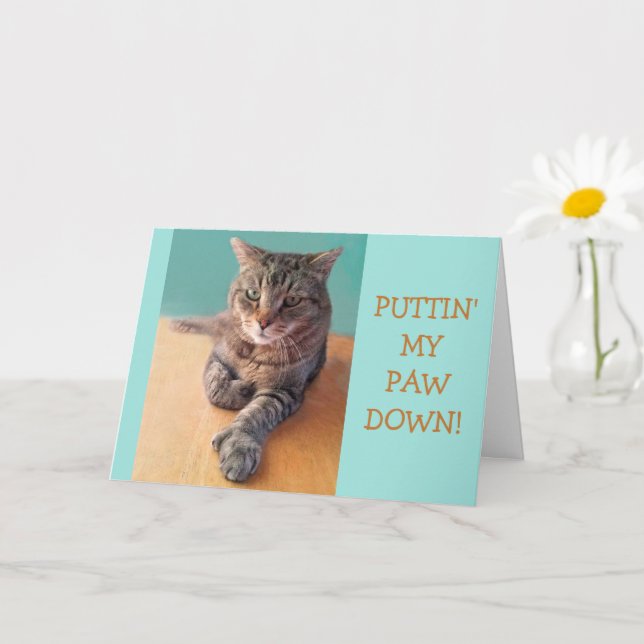 Big Paw Cat Geburtstag Karte (Kleine Pflanze)