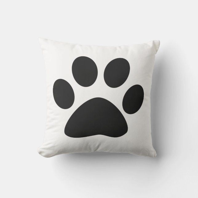 Big Paw Print Niedliche Geschenke Schwarz-weiß Coo Kissen (Vorderseite)