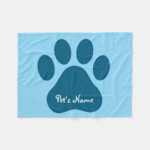 Big Paw Print Personalisiert Dog Blankes