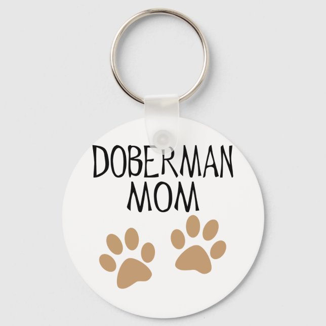 Big Paws Doberman Mama Schlüsselanhänger (Vorderseite)