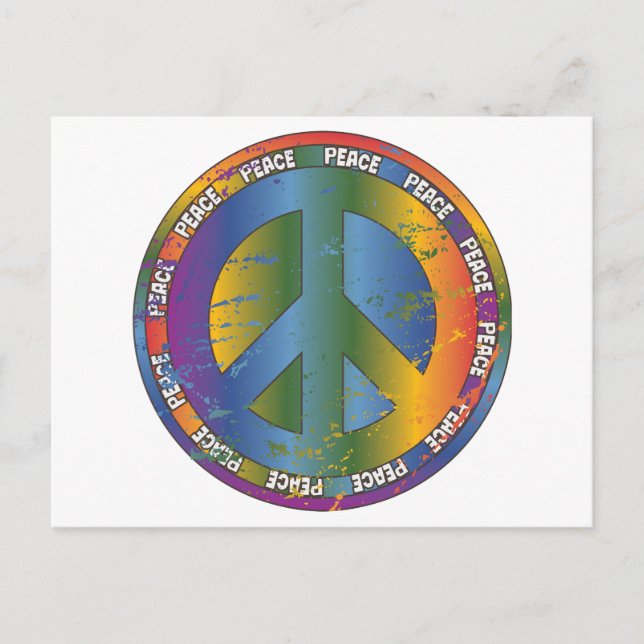 Big Peace Symbol Postkarte (Vorderseite)