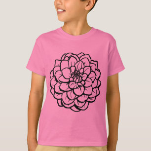 Big Pen und Tinte Dahlia - Schwarz auf Weiß T-Shirt