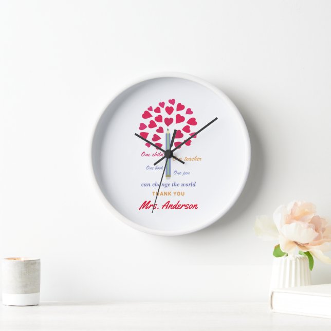 Big Pencil Baum / Lehrer Wertschätzung Uhr (Zuhause)