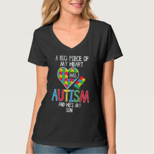 Big Piece of my Heart Autismus Son Awareness Mama T-Shirt