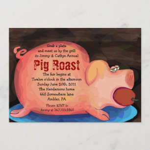 BIG PIGGY Pig Roast Bar-B-Que Party Einladung