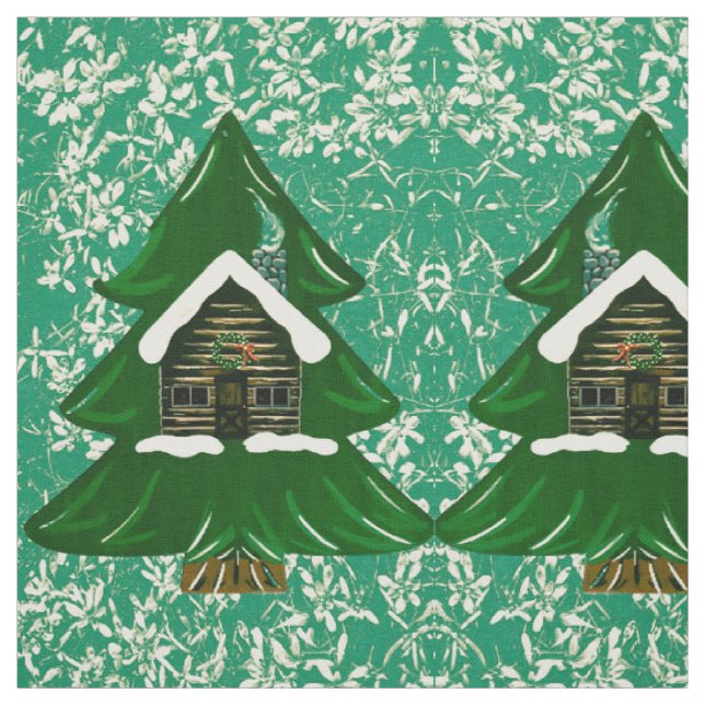 Big Pine Cabin Fabric Light Green Stoff (Muster)