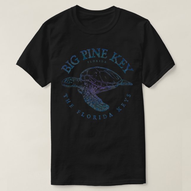 Big Pine Key Turtle Florida Keys Scuba Fishing Div T-Shirt (Design vorne)