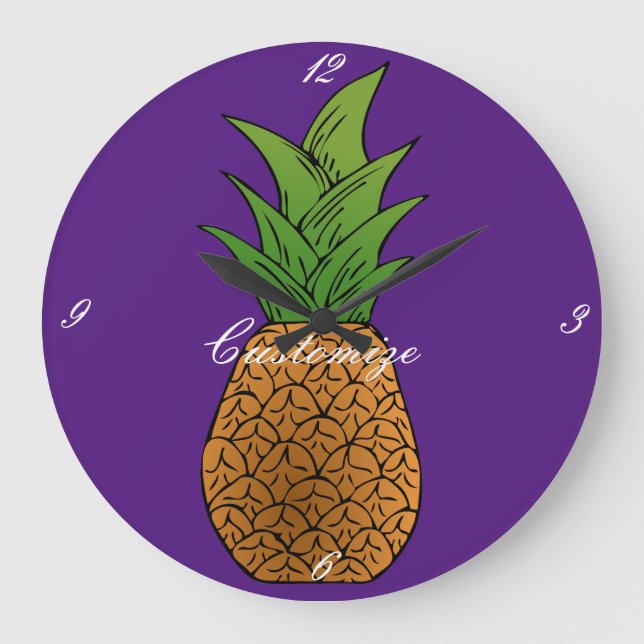 Big Pineapple Thunder_Cove Große Wanduhr (Vorderseite)