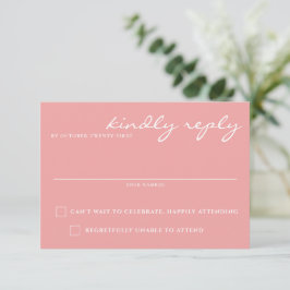 Big Pink Blüten RSVP Karte