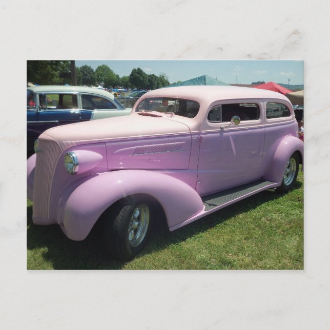 Big Pink Car Postkarte (Vorderseite)