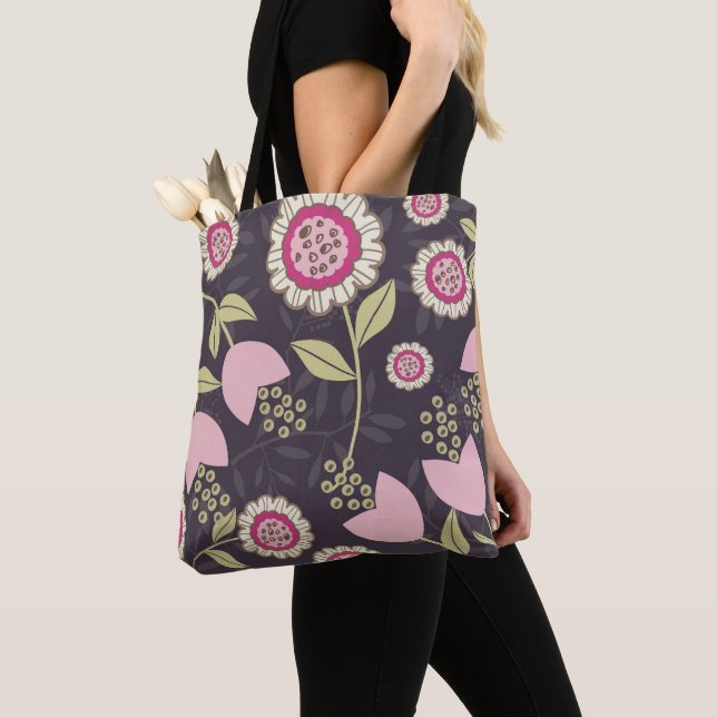 Big Pink Floral Tulip Muster Tasche (Von Nahem)