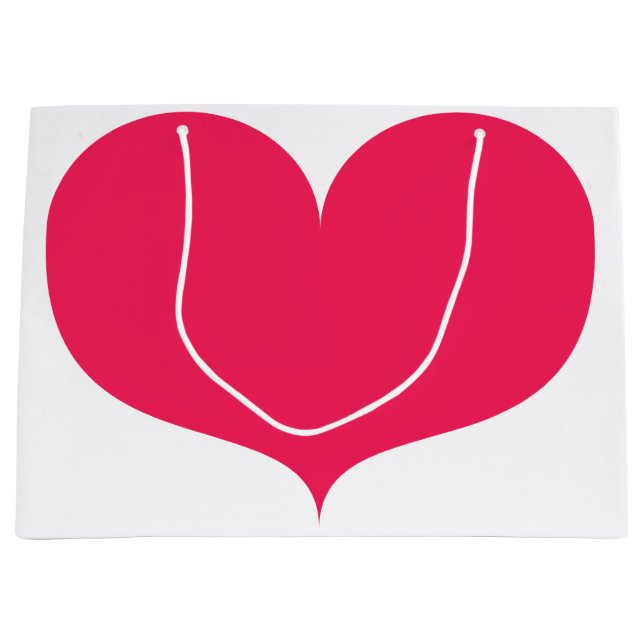 Big Pink Heart Geschenktasche Große Geschenktüte (Vorderseite)