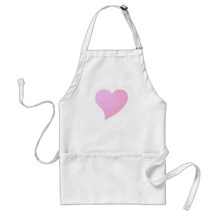 Big Pink Heart, Love, white Schürze